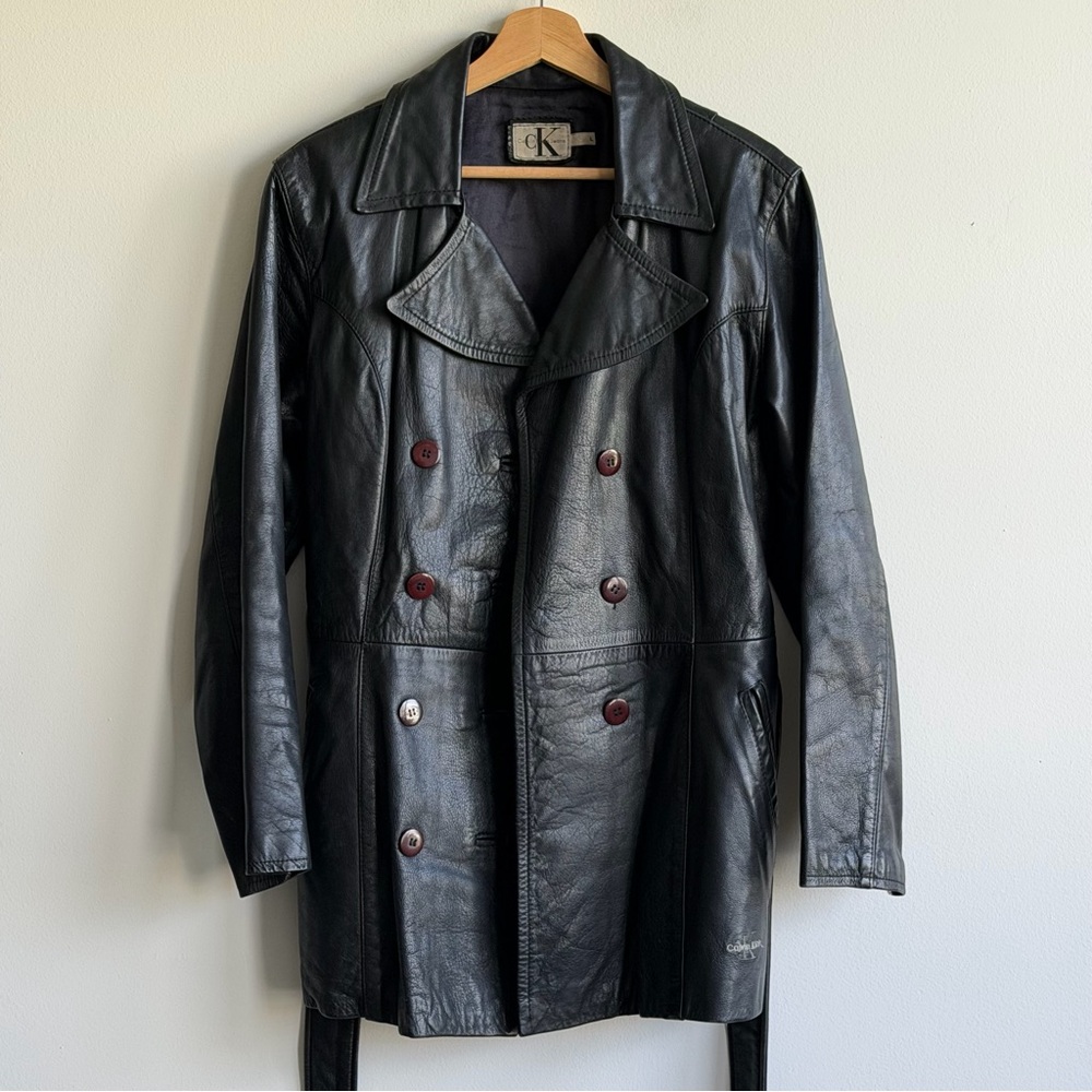 Calvin Klein Black Double-Breasted Trench Coat